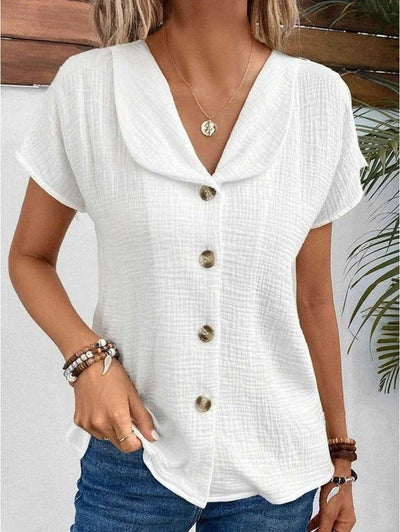Celestine | Buttoned Cropped Women’s Blouse
