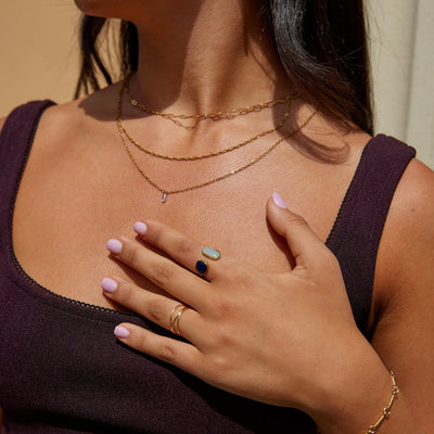 Wraparound Ring with Aquamarine