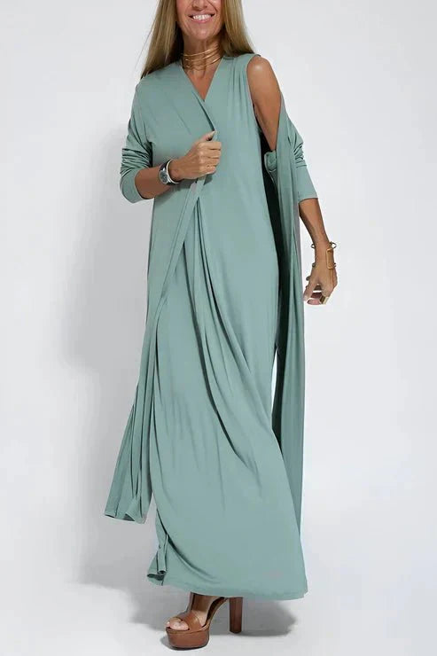 Aria | ELEGANT BELLY COVERING LONG DRESS + FREE MATCHING CARDIGAN