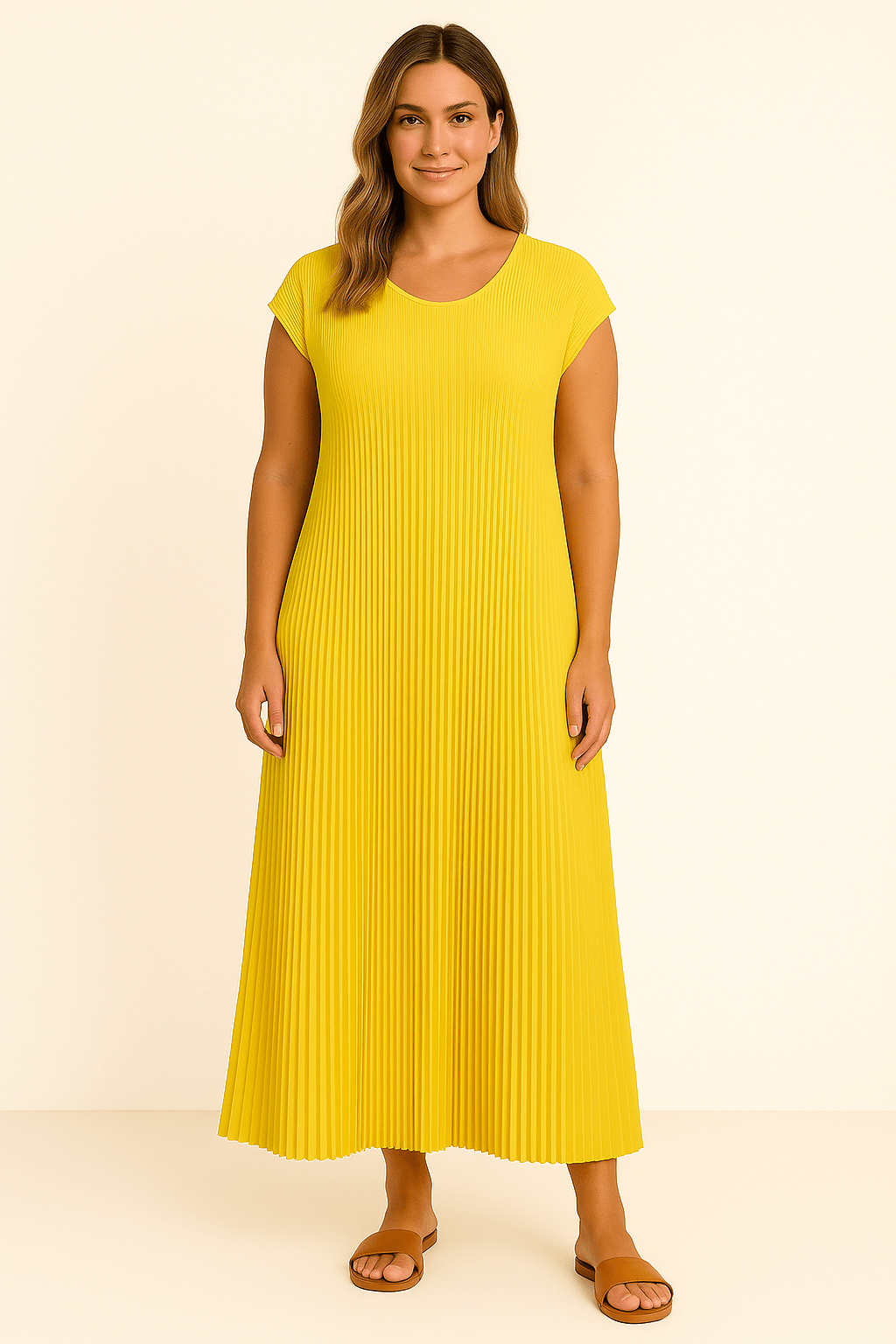 Audrey | Elegant Pleated Tummy Covering Dress