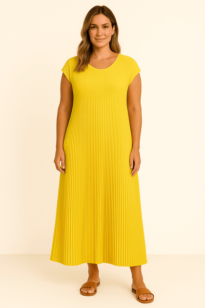 Audrey | Elegant Pleated Tummy Covering Dress