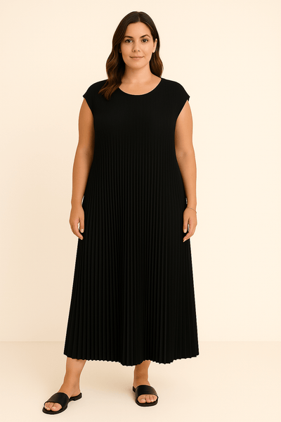 Audrey | Elegant Pleated Tummy Covering Dress