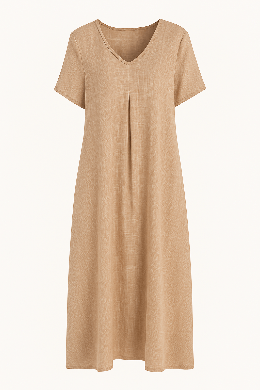 Chloe | Linen V-Neck Tummy Covering Dress