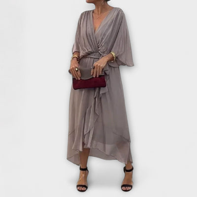 Amoura - Chiffon Dress with V-Neck