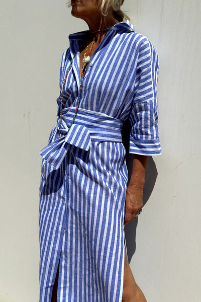 Sophia | Timeless Striped Shirt Dress with Elegant Comfort