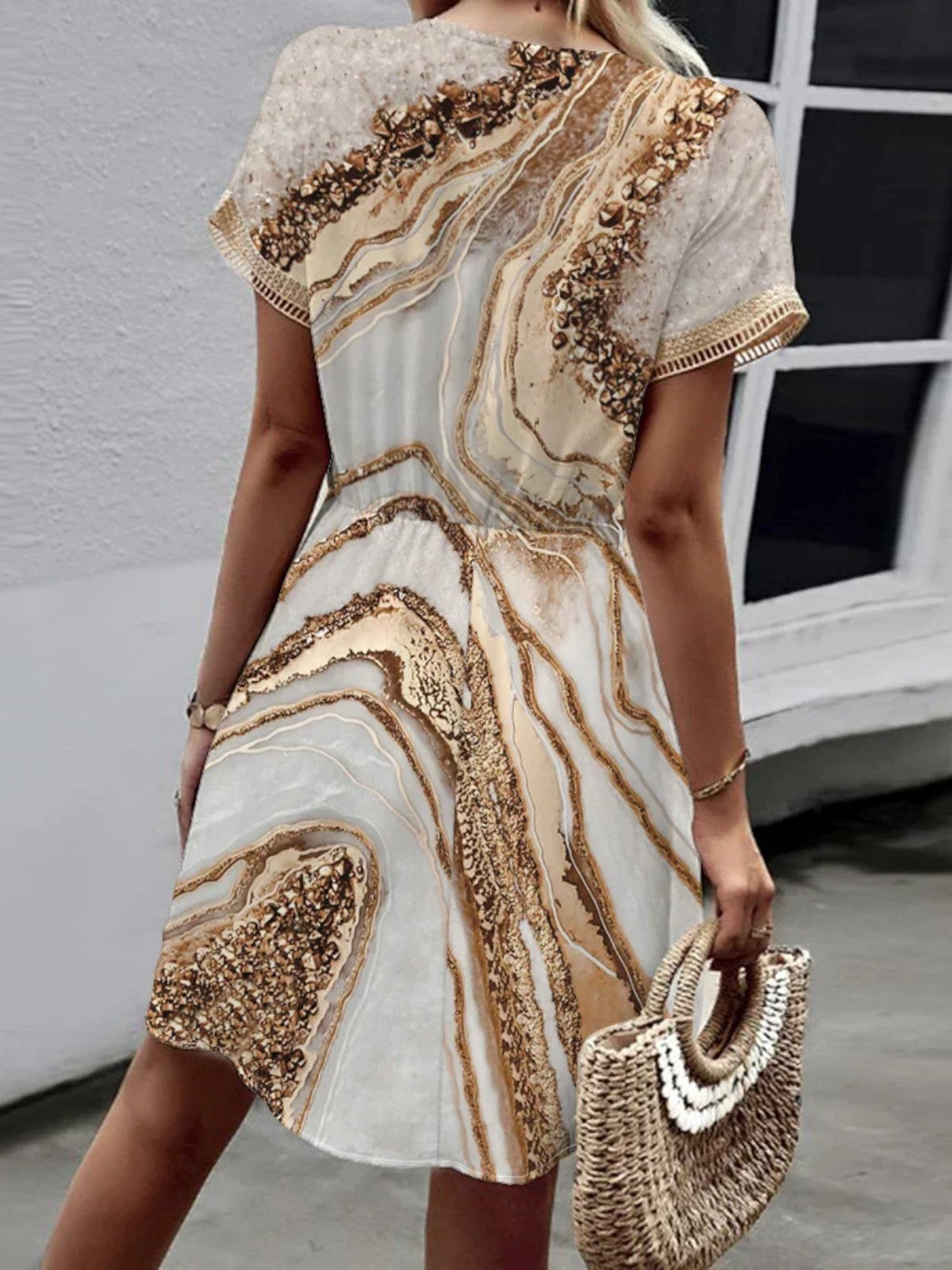 Sally | Stylish Printed V-Neck Dress