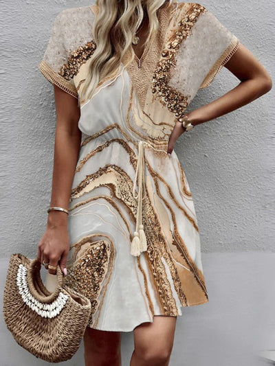 Sally | Stylish Printed V-Neck Dress