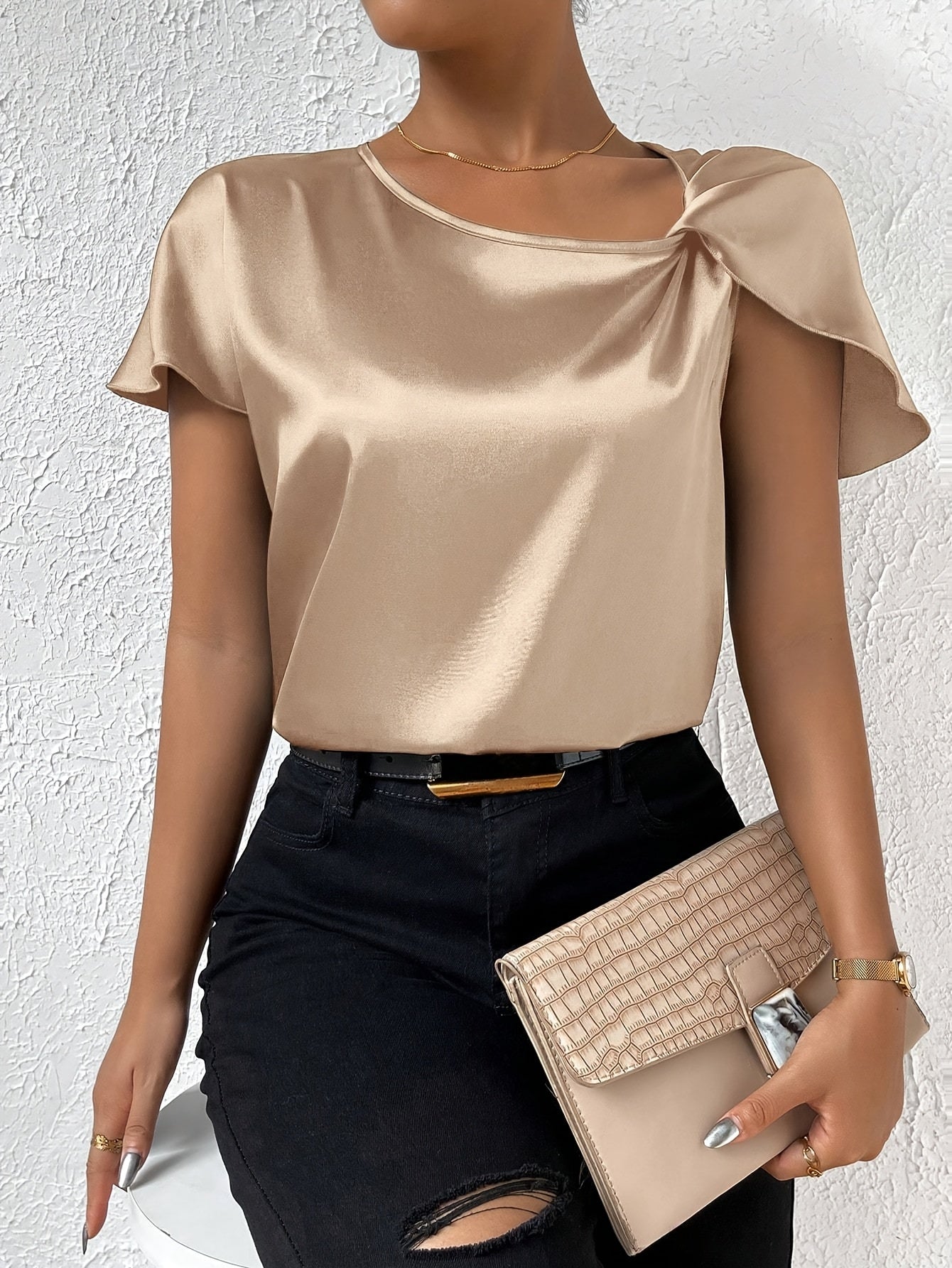 Loretta Trendy Top With Unique Shoulder Detail