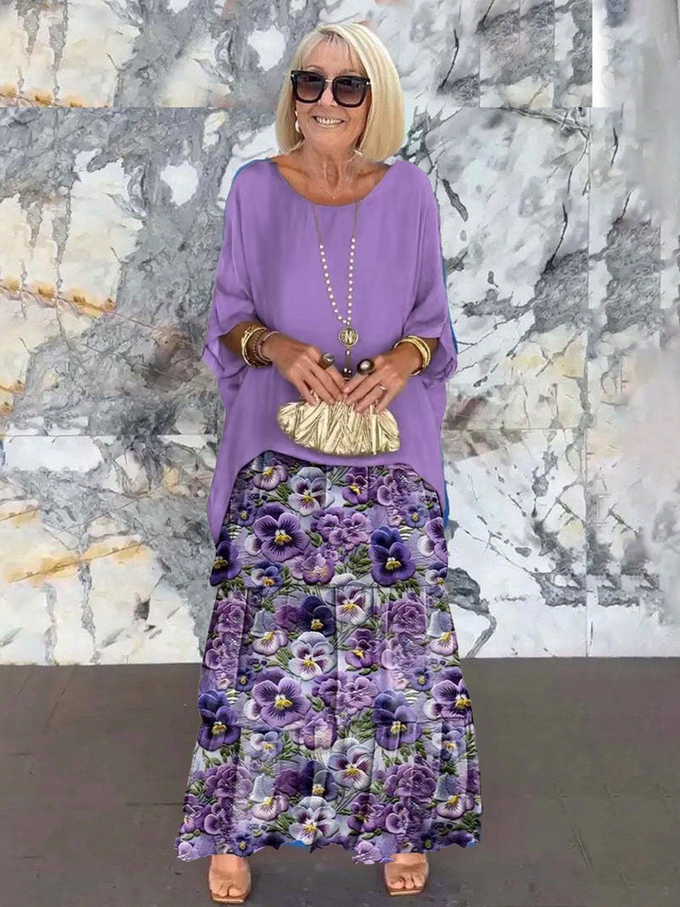 Fiona Gradient Clover Art Print Dress