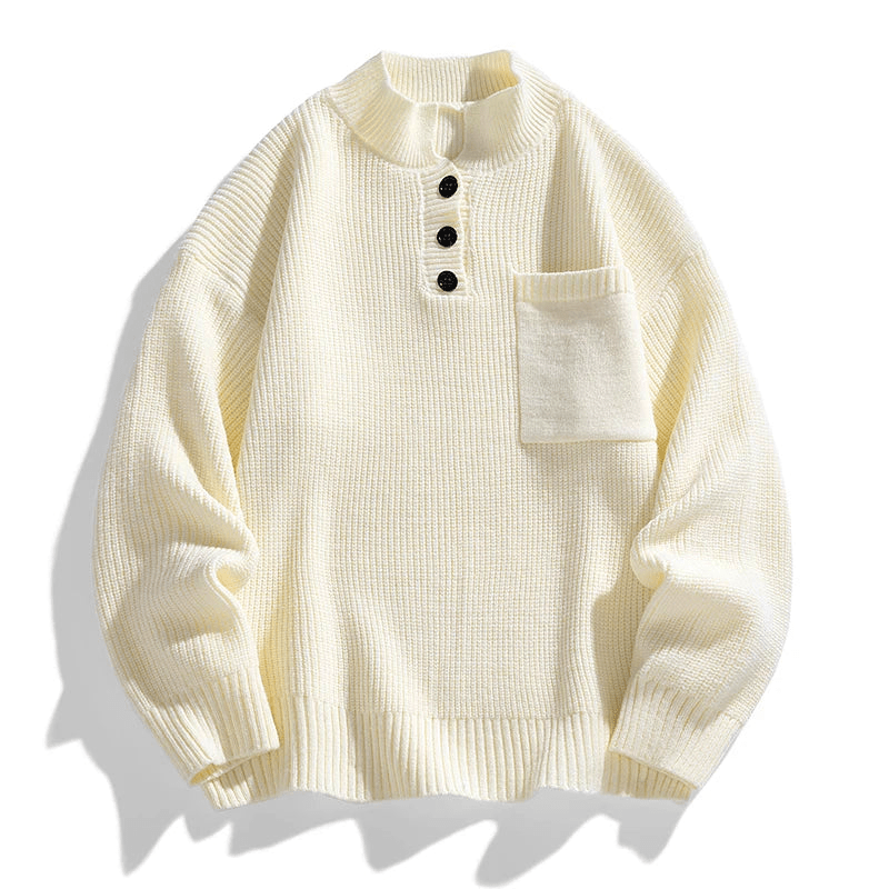 Elliot | Minimalist Knit Button Sweater