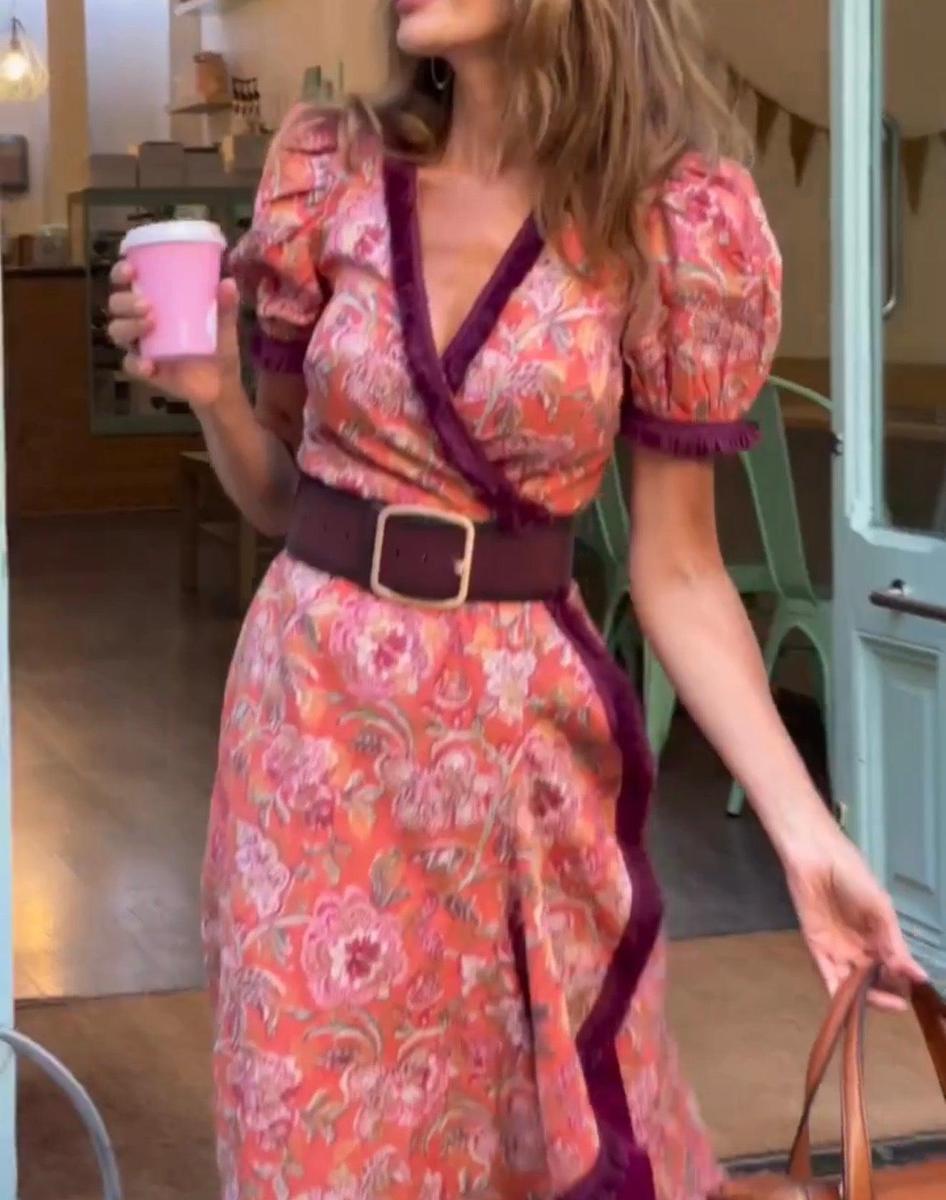 Fabiola | Elegant Short Sleeve Maxi Dress