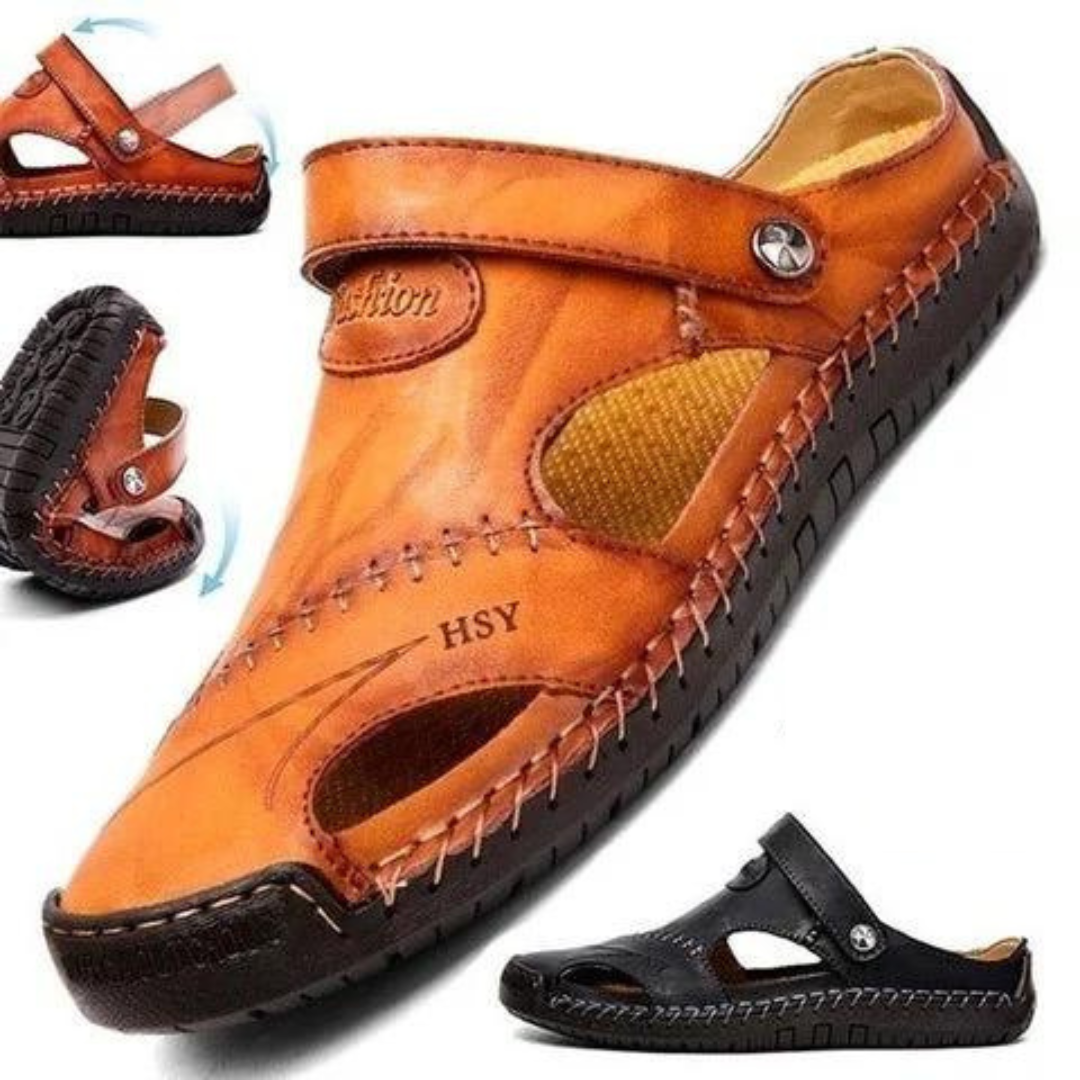 Premium Soft Leather Men's Breathable Outdoor Sandals