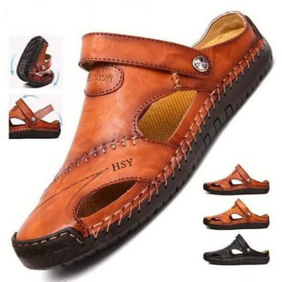 Premium Soft Leather Men's Breathable Outdoor Sandals