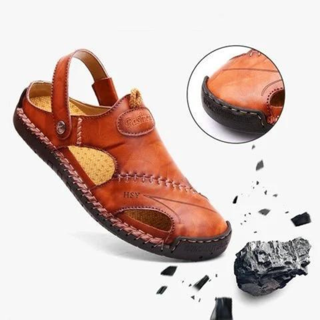 Premium Soft Leather Men's Breathable Outdoor Sandals