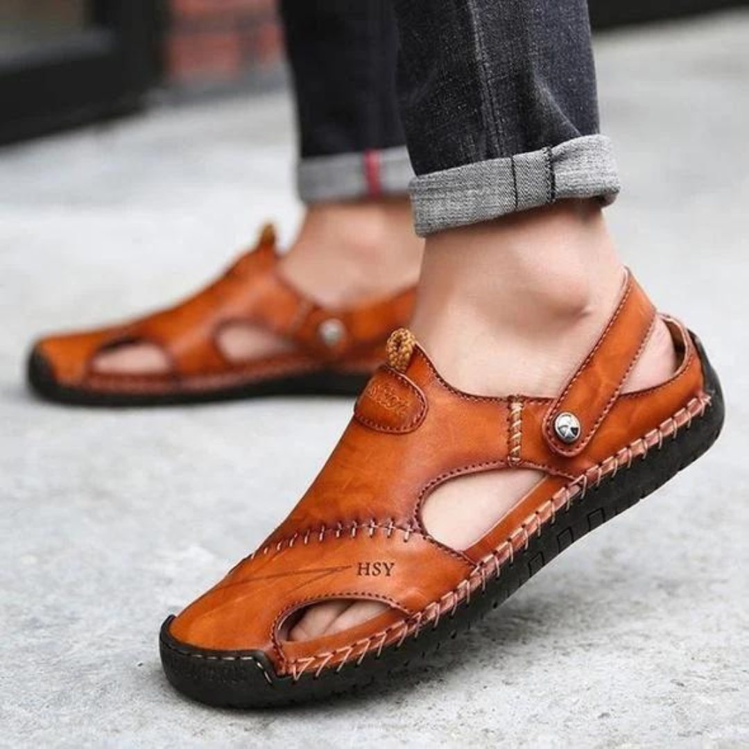 Premium Soft Leather Men's Breathable Outdoor Sandals