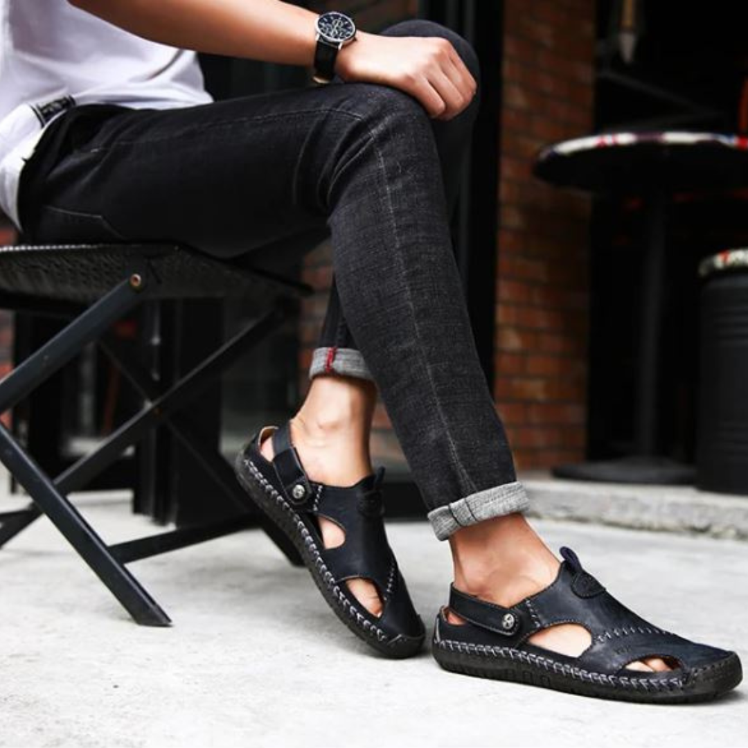 Premium Soft Leather Men's Breathable Outdoor Sandals