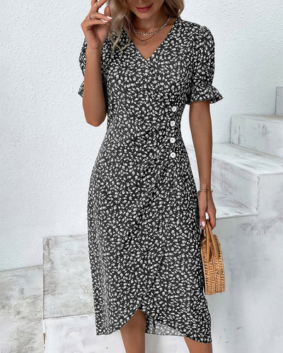 Isolde | Floral V-Neck Dress