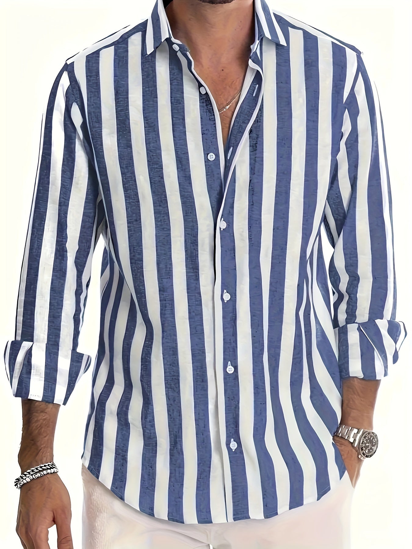 Lucas | Striped Long Sleeve Men’s Shirt