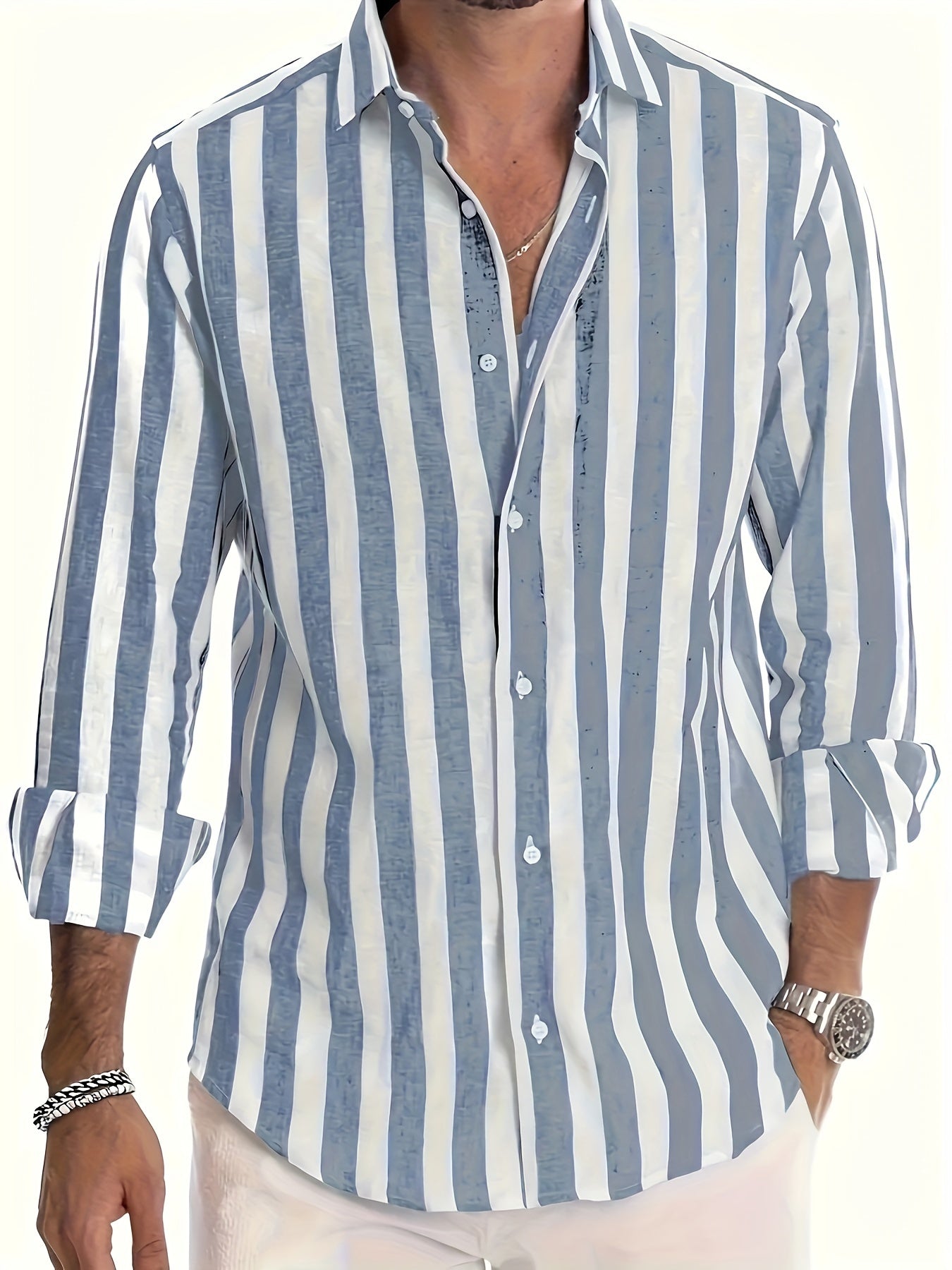 Lucas | Striped Long Sleeve Men’s Shirt
