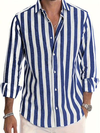 Lucas | Striped Long Sleeve Men’s Shirt