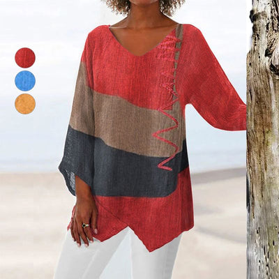 Leviana™ | Artistic V-Neck Tunic – Creative, Airy & Elegant
