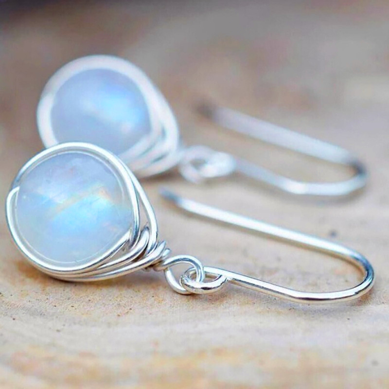 Vintage Earrings with Moonstone