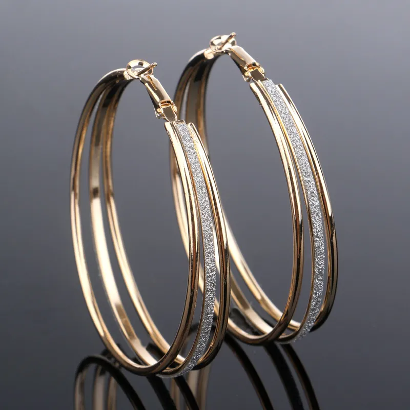 Vintage Brilliant Gold Hoop Earrings