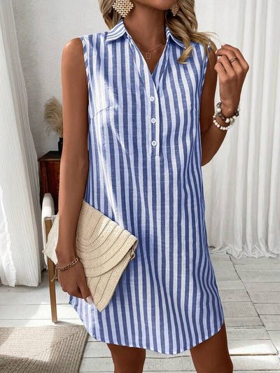 Leviana™ | Striped Shirt Dress