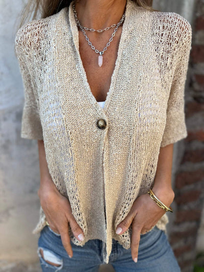 Liora | Lightweight Open-Knit Button Cardigan
