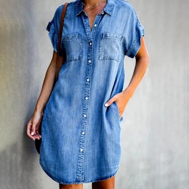 Elise | Modern Denim Shirt Dress