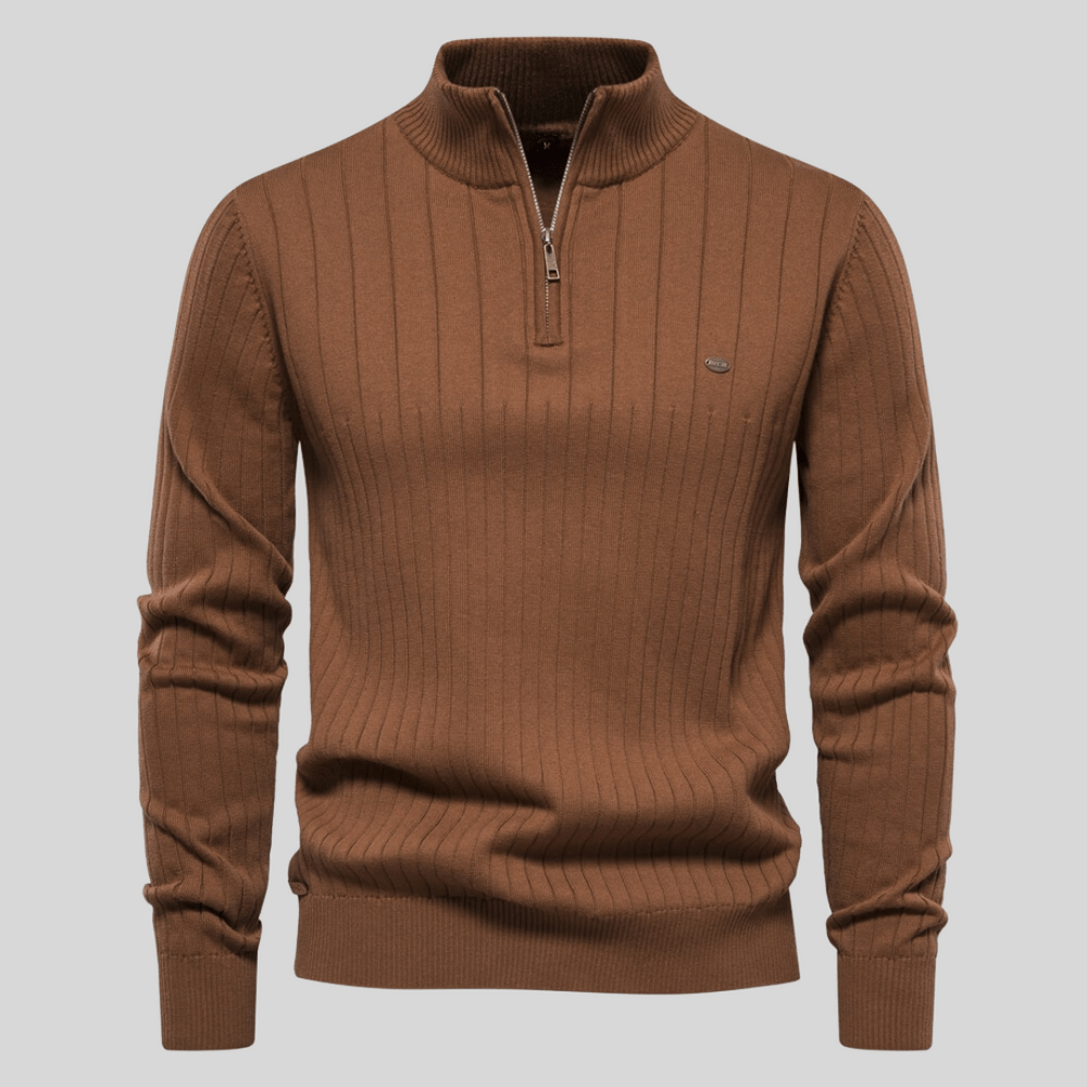 Maddox | Ribbed Zip-Neck Men’s Sweater