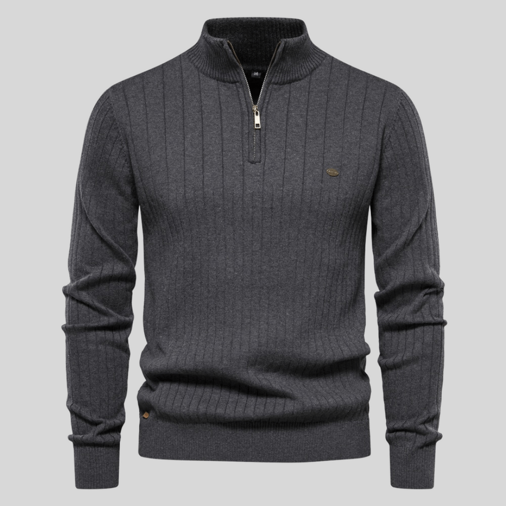 Maddox | Ribbed Zip-Neck Men’s Sweater