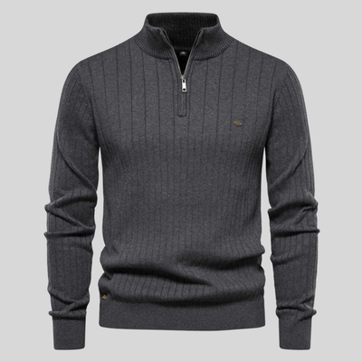 Maddox | Ribbed Zip-Neck Men’s Sweater