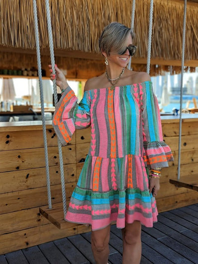 Mae Figure-Flattering Ethnic Mini Dress
