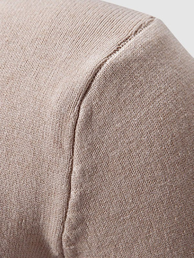 Men's Solid Color Quarter-Zip Collar Sweater