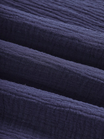 Men's solid color textured striped short-sleeved shirt