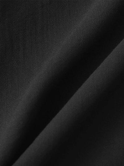 Men's Solid cotton casual lapel solid color short-sleeved shirt