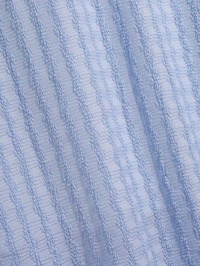 Men's striped texture casual solid color short-sleeved shirt