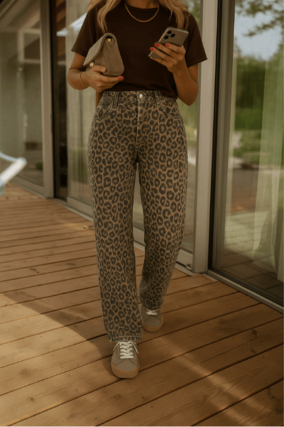 NADINE™ | THE LEOPARD FLARE TROUSERS