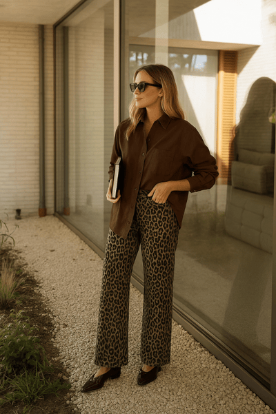 NADINE™ | THE LEOPARD FLARE TROUSERS