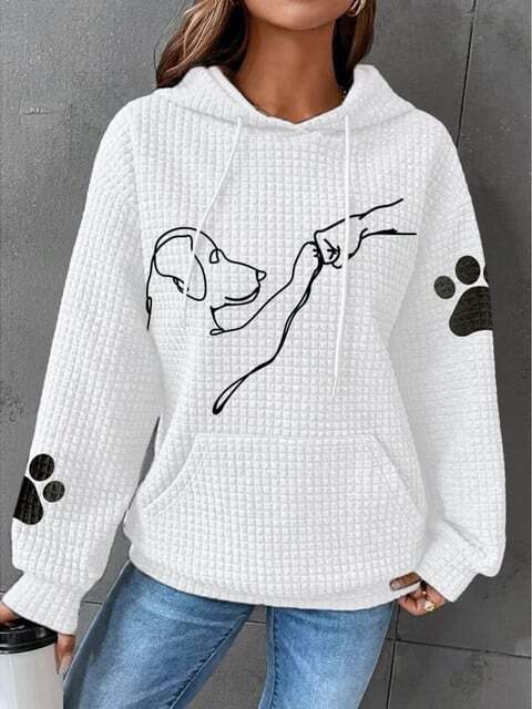 Betsy Paw Print Waffle Hoodie