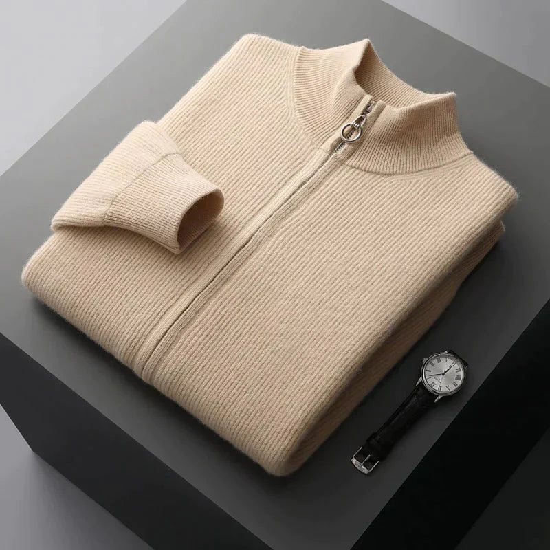 Renric | Minimalist Zip-Up Ribbed Sweater