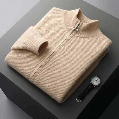 Renric | Minimalist Zip-Up Ribbed Sweater