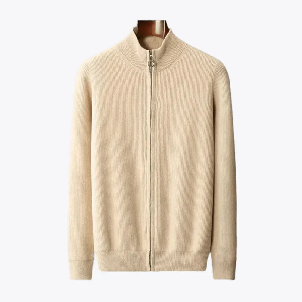 Renric | Minimalist Zip-Up Ribbed Sweater