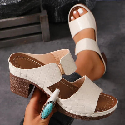 Claudina | Quilted Block Heel Sandals