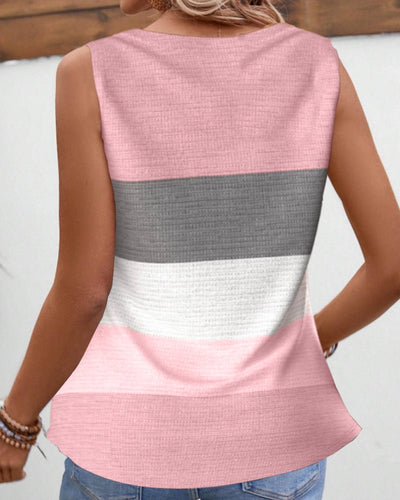 Sienna | Striped Pleated Tank Top