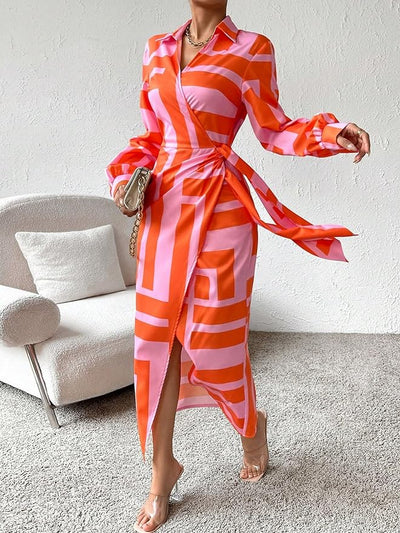 Lorena | Bold Wrap Midi Dress