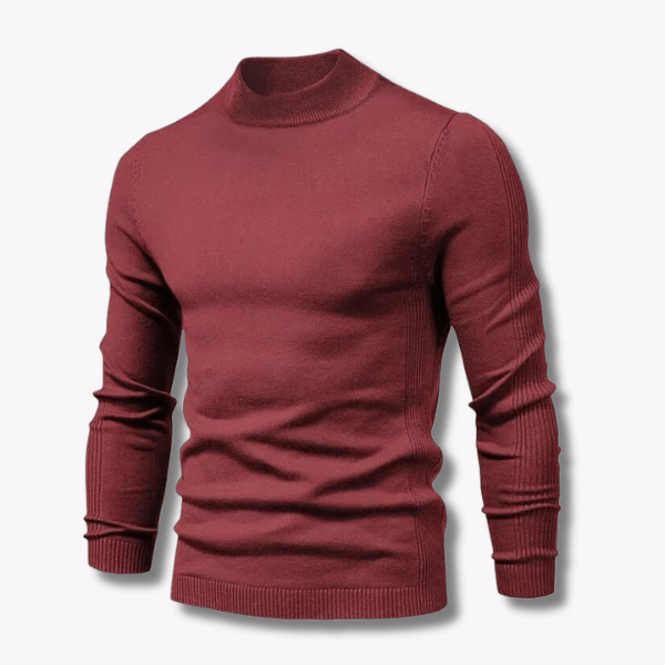 Tom | Fitted Ribbed  Mock-Neck Sweater