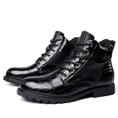 Xavier | Stylish Croco Faux Leather Boots