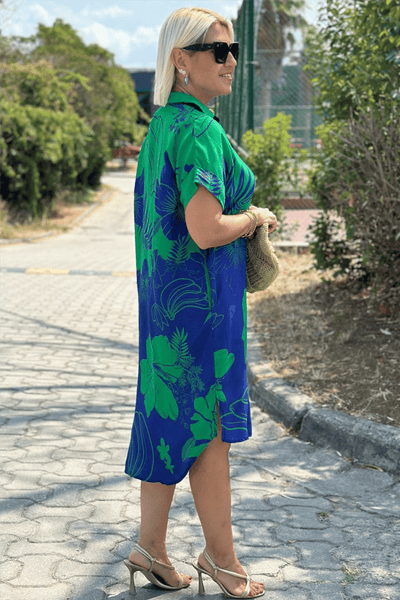 Modehus | Midi Dress with Floral Collar